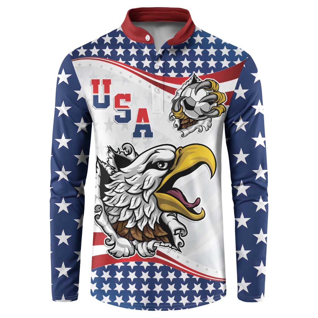 Custom United States Soccer Button Sweatshirt USA Eagle Mascot Style