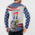 Custom United States Soccer Button Sweatshirt USA Eagle Mascot Style