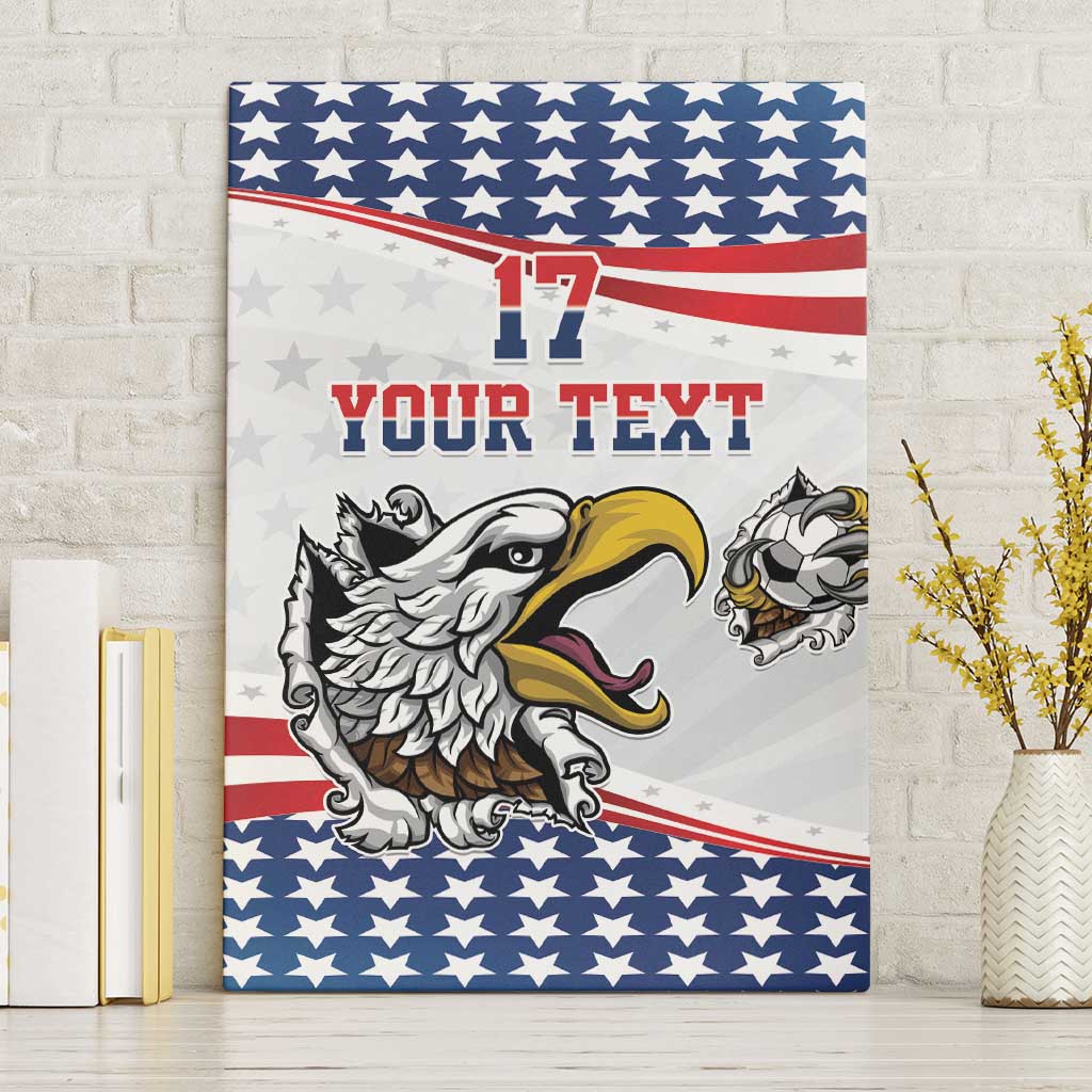 Custom United States Soccer Canvas Wall Art USA Eagle Mascot Style