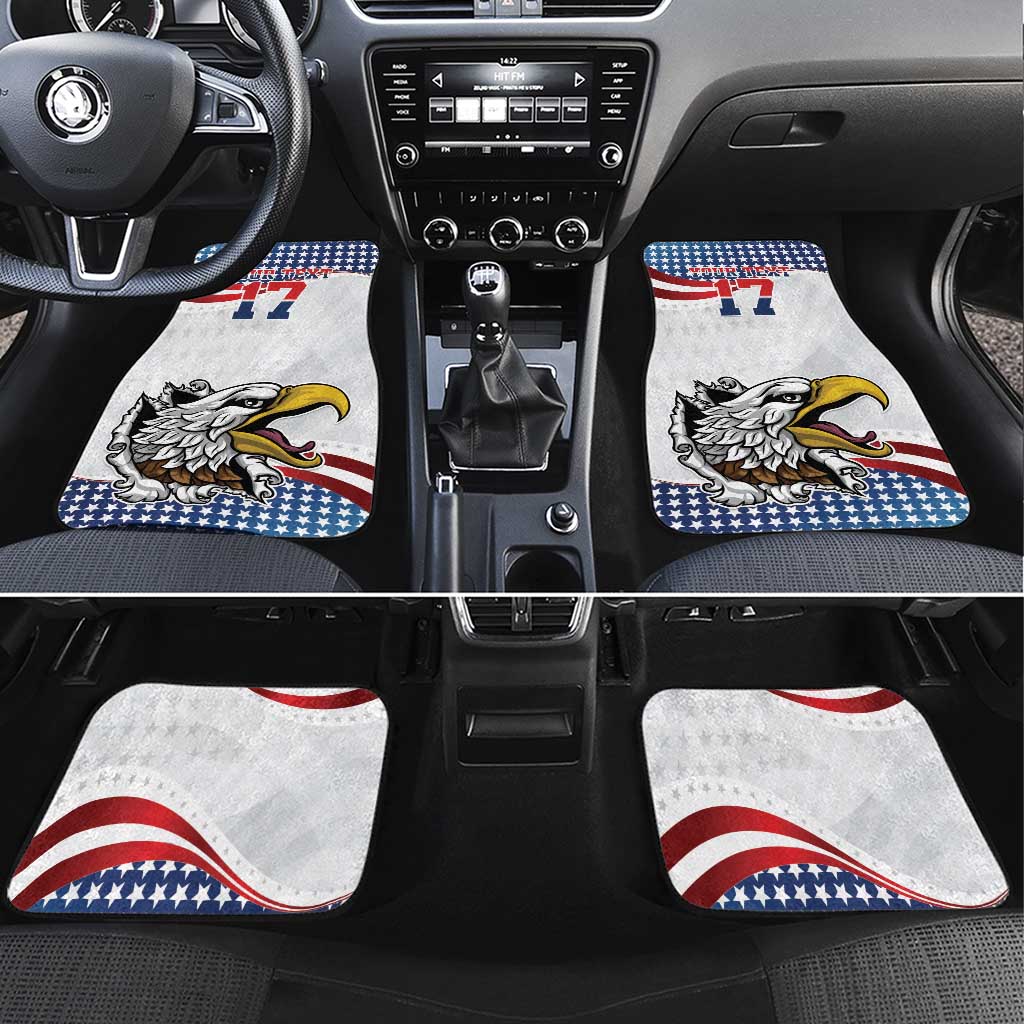 Custom United States Soccer Car Mats USA Eagle Mascot Style