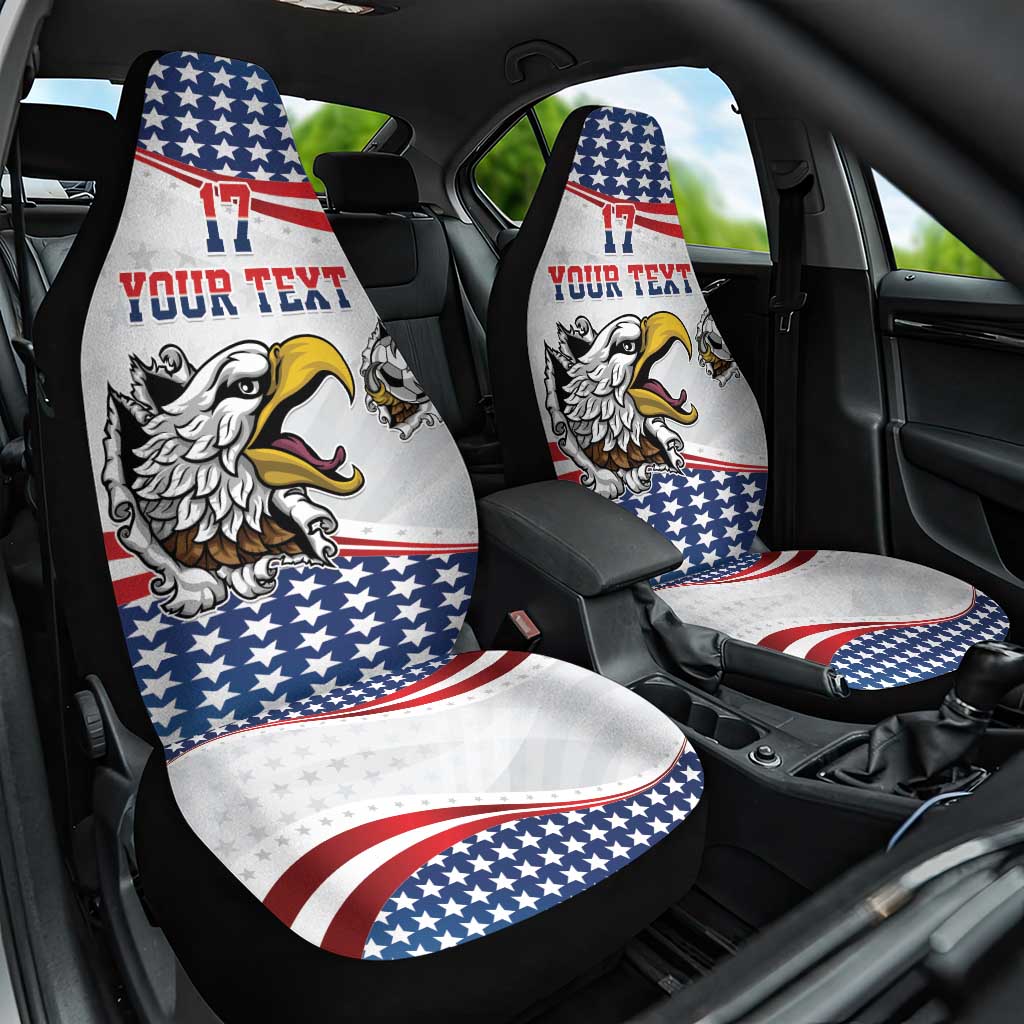 Custom United States Soccer Car Seat Cover USA Eagle Mascot Style