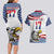 Custom United States Soccer Couples Matching Long Sleeve Bodycon Dress and Hawaiian Shirt USA Eagle Mascot Style