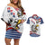 Custom United States Soccer Couples Matching Off Shoulder Short Dress and Hawaiian Shirt USA Eagle Mascot Style