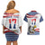 Custom United States Soccer Couples Matching Off Shoulder Short Dress and Hawaiian Shirt USA Eagle Mascot Style