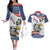 Custom United States Soccer Couples Matching Off The Shoulder Long Sleeve Dress and Hawaiian Shirt USA Eagle Mascot Style