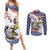 Custom United States Soccer Couples Matching Summer Maxi Dress and Long Sleeve Button Shirt USA Eagle Mascot Style