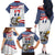 Custom United States Soccer Family Matching Off The Shoulder Long Sleeve Dress and Hawaiian Shirt USA Eagle Mascot Style