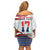 Custom United States Soccer Family Matching Off Shoulder Short Dress and Hawaiian Shirt USA Eagle Mascot Style