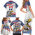 Custom United States Soccer Family Matching Short Sleeve Bodycon Dress and Hawaiian Shirt USA Eagle Mascot Style