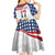 Custom United States Soccer Kid Short Sleeve Dress USA Eagle Mascot Style