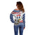 Custom United States Soccer Off Shoulder Sweater USA Eagle Mascot Style