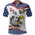 Custom United States Soccer Polo Shirt USA Eagle Mascot Style