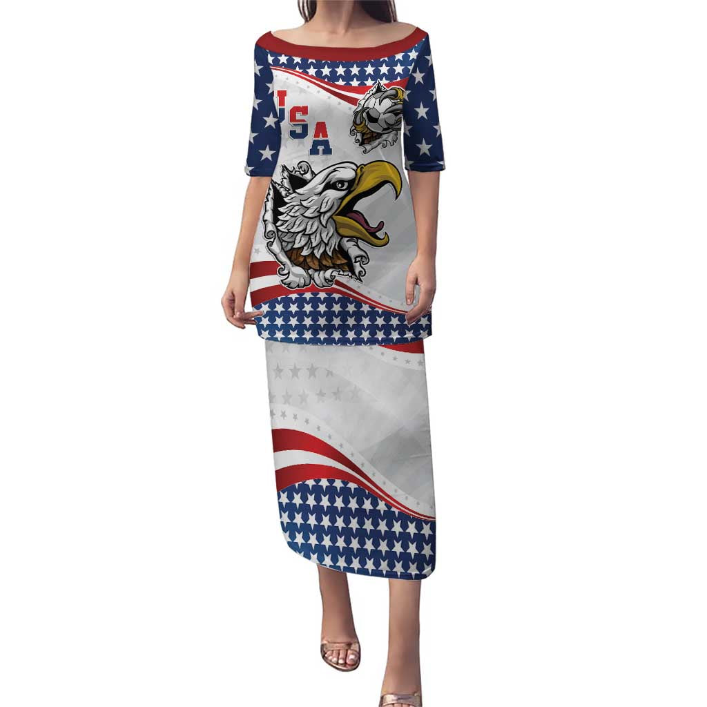 Custom United States Soccer Puletasi USA Eagle Mascot Style