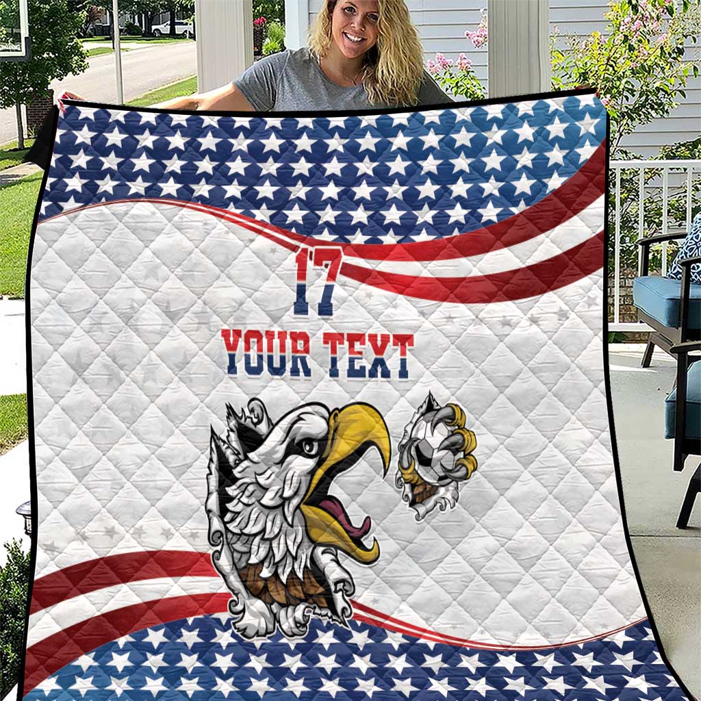 Custom United States Soccer Quilt USA Eagle Mascot Style