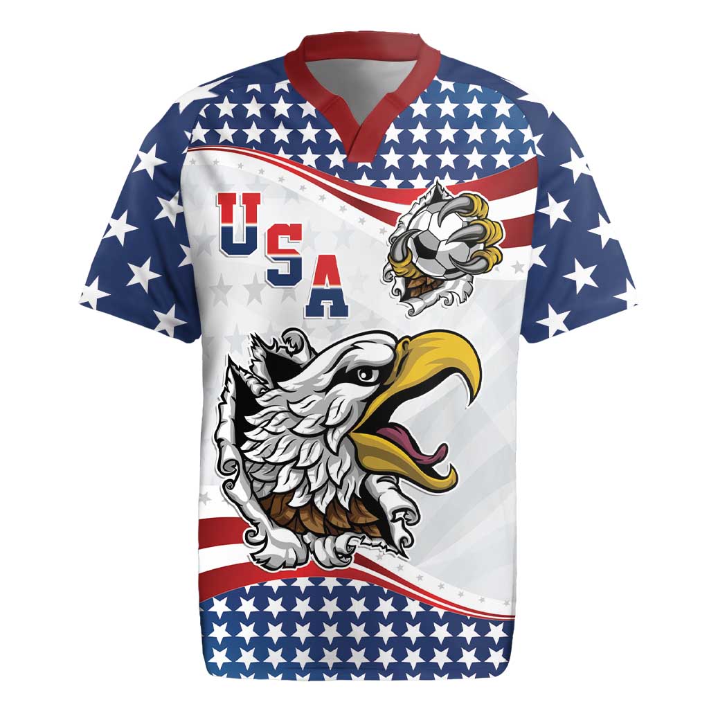 Custom United States Soccer Rugby Jersey USA Eagle Mascot Style