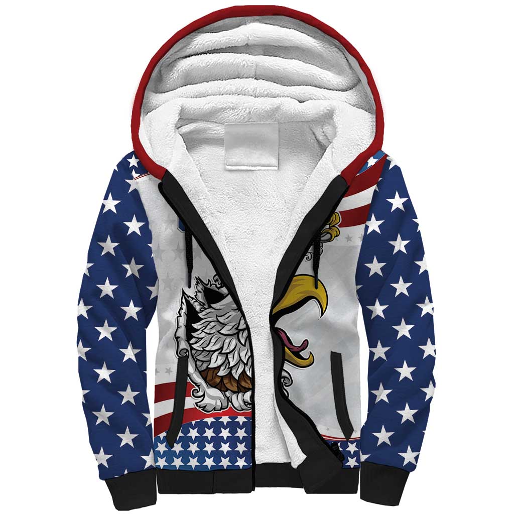 Custom United States Soccer Sherpa Hoodie USA Eagle Mascot Style