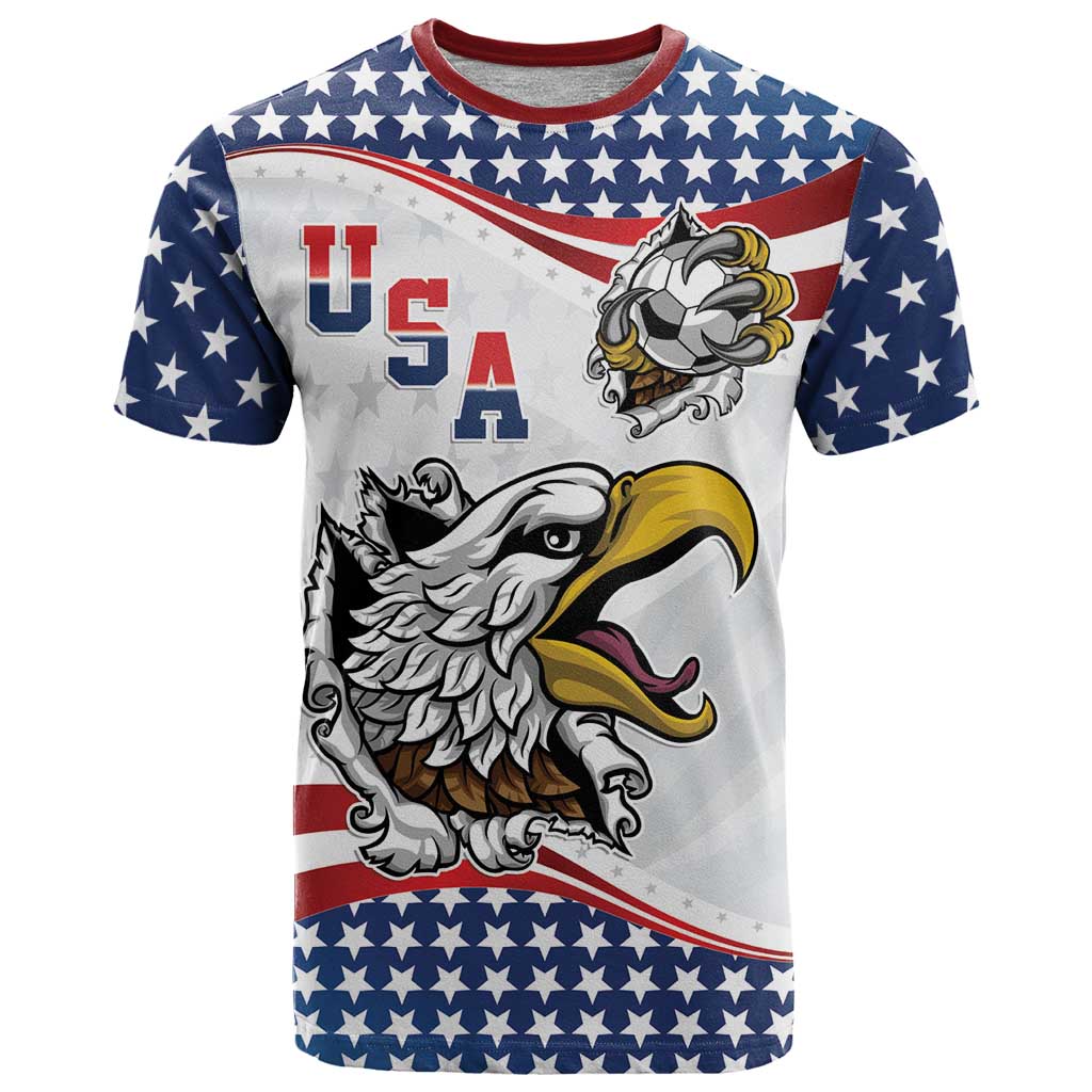 Custom United States Soccer T Shirt USA Eagle Mascot Style