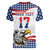 Custom United States Soccer Women V-Neck T-Shirt USA Eagle Mascot Style