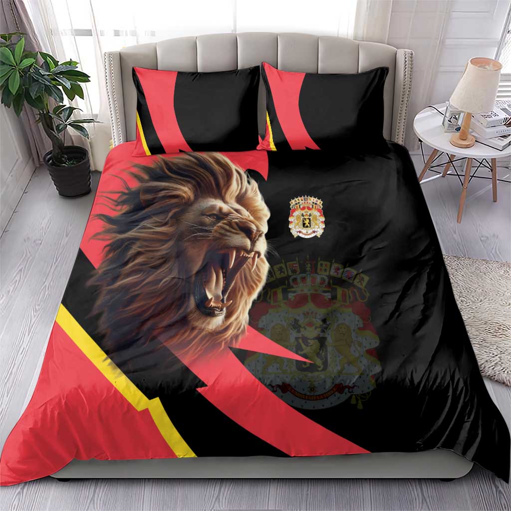 Belgium Coat of Arms Bedding Set Angry Lion