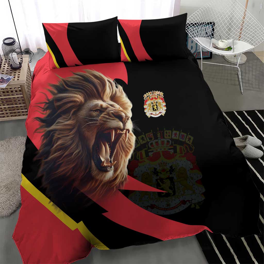 Belgium Coat of Arms Bedding Set Angry Lion