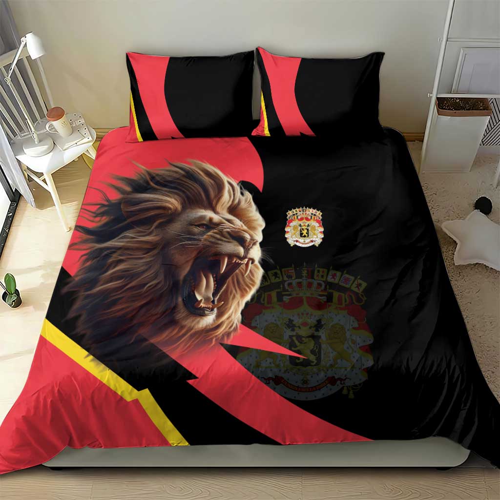 Belgium Coat of Arms Bedding Set Angry Lion