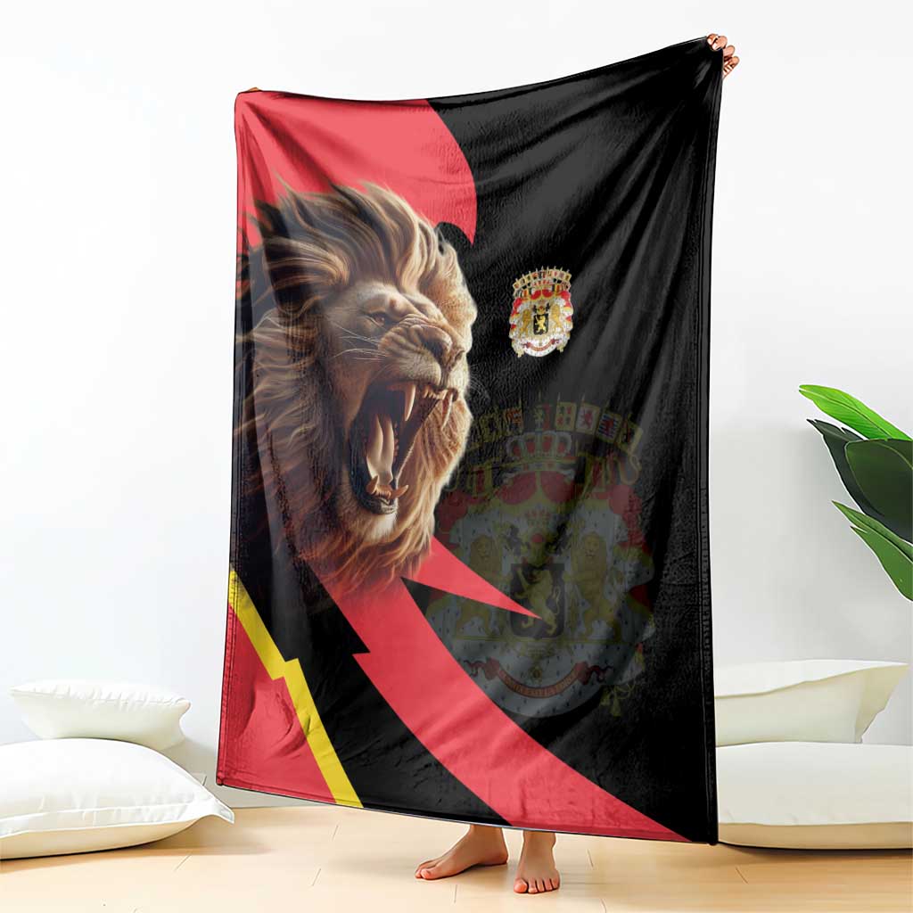 Belgium Coat of Arms Blanket Angry Lion
