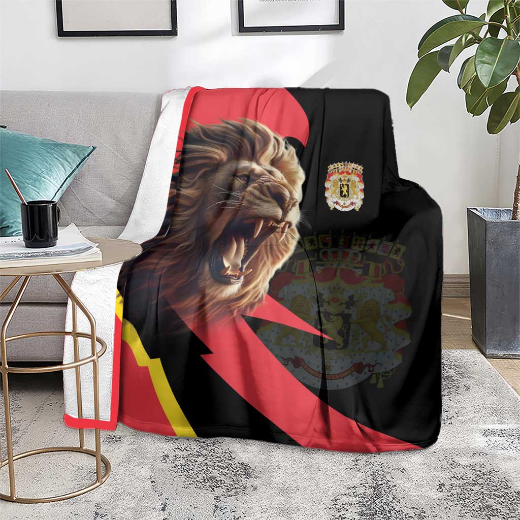 Belgium Coat of Arms Blanket Angry Lion