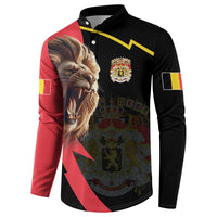 Belgium Coat of Arms Button Sweatshirt Angry Lion