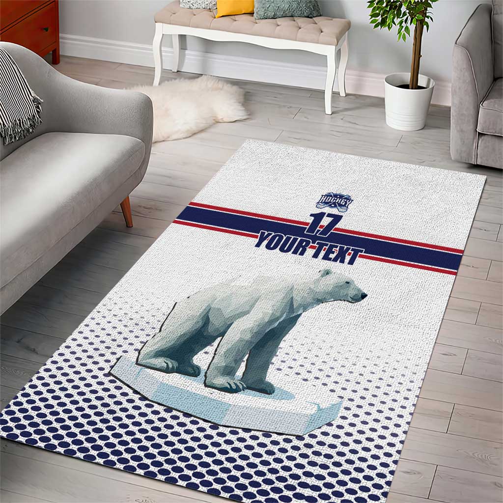 Norway Ice Hockey Custom Area Rug Norge Polar Bears White Style