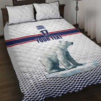 Norway Ice Hockey Custom Quilt Bed Set Norge Polar Bears White Style