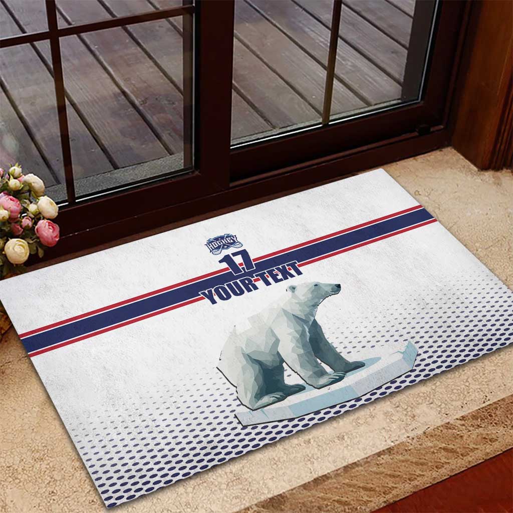 Norway Ice Hockey Custom Rubber Doormat Norge Polar Bears White Style