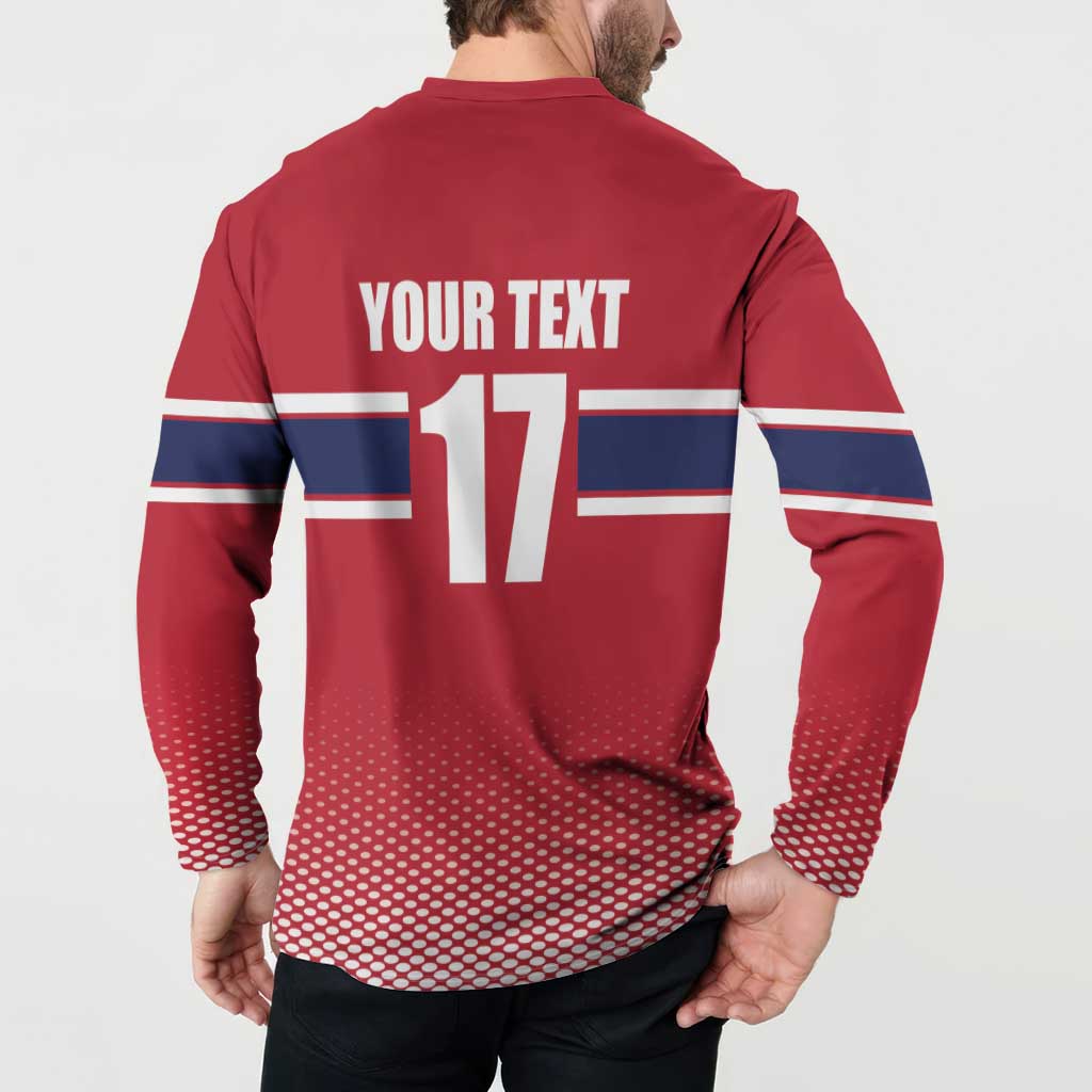 Norway Ice Hockey Custom Button Sweatshirt Norge Polar Bears Red Style