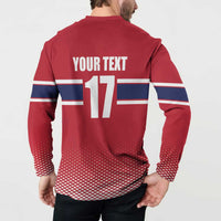 Norway Ice Hockey Custom Button Sweatshirt Norge Polar Bears Red Style