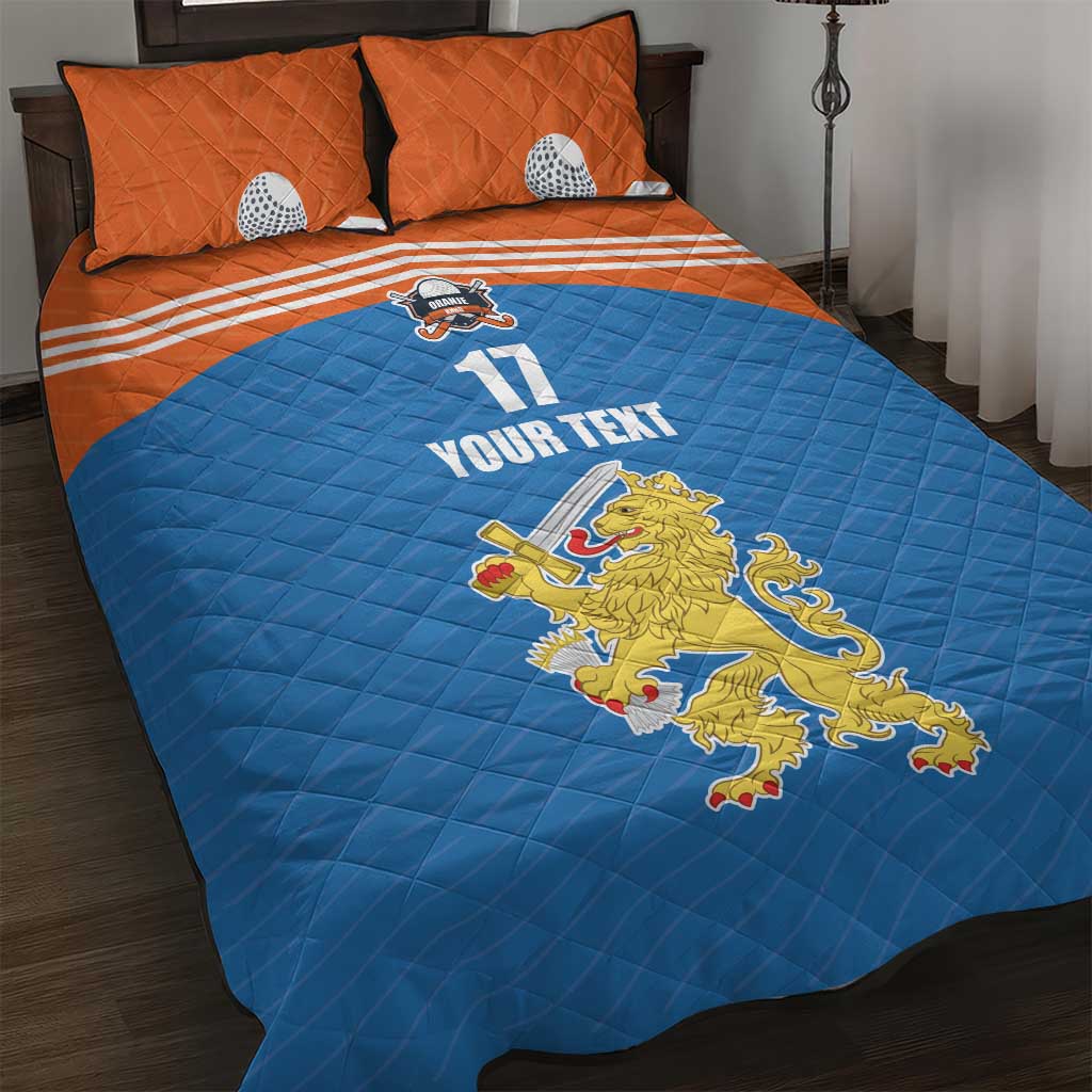 Netherlands Field Hockey Custom Quilt Bed Set Sporty Style