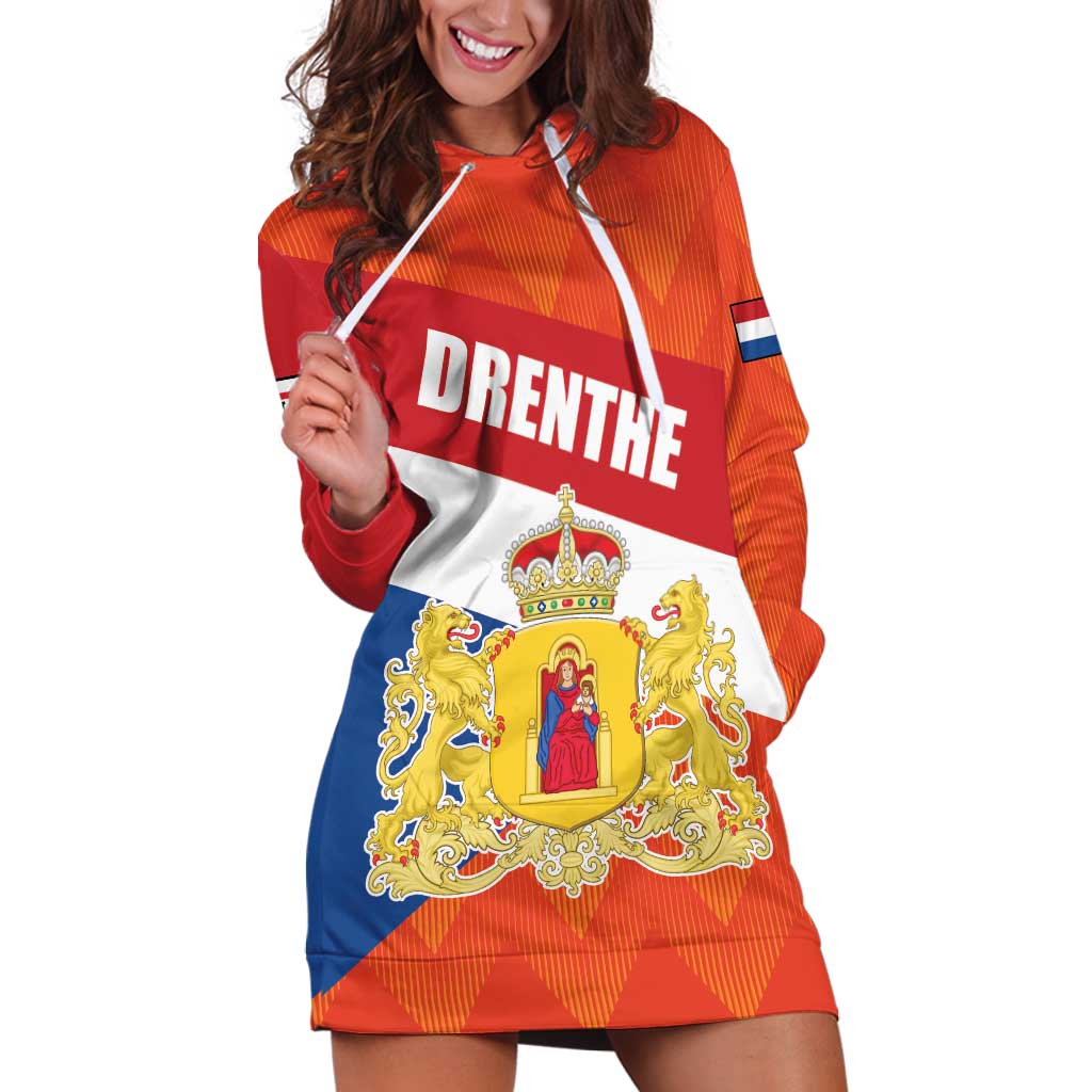 Netherlands Drenthe Province Personalized Hoodie Dress Flag of Drenthe