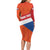 Netherlands Drenthe Province Personalized Long Sleeve Bodycon Dress Flag of Drenthe