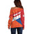 Netherlands Drenthe Province Personalized Off Shoulder Sweater Flag of Drenthe