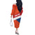 Netherlands Drenthe Province Personalized Off The Shoulder Long Sleeve Dress Flag of Drenthe