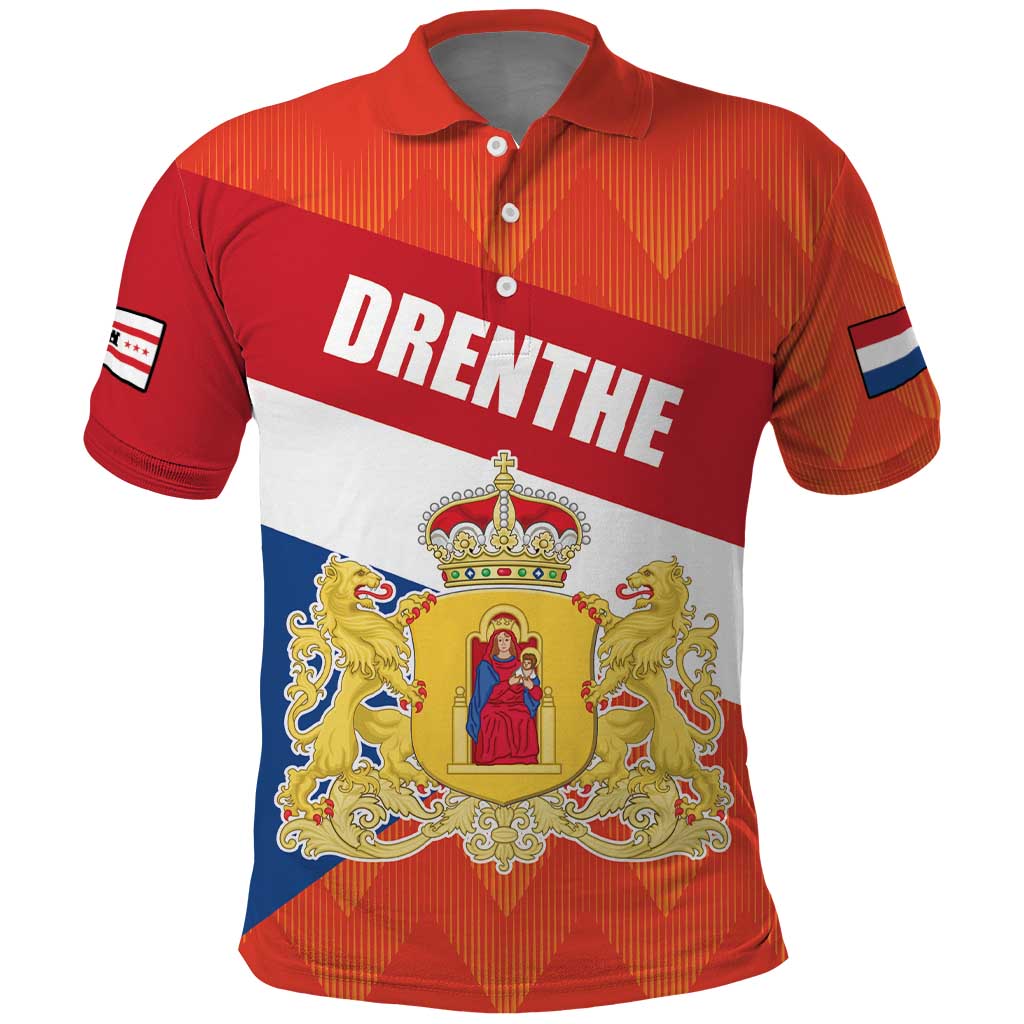 Netherlands Drenthe Province Personalized Polo Shirt Flag of Drenthe