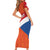 Netherlands Drenthe Province Personalized Short Sleeve Bodycon Dress Flag of Drenthe