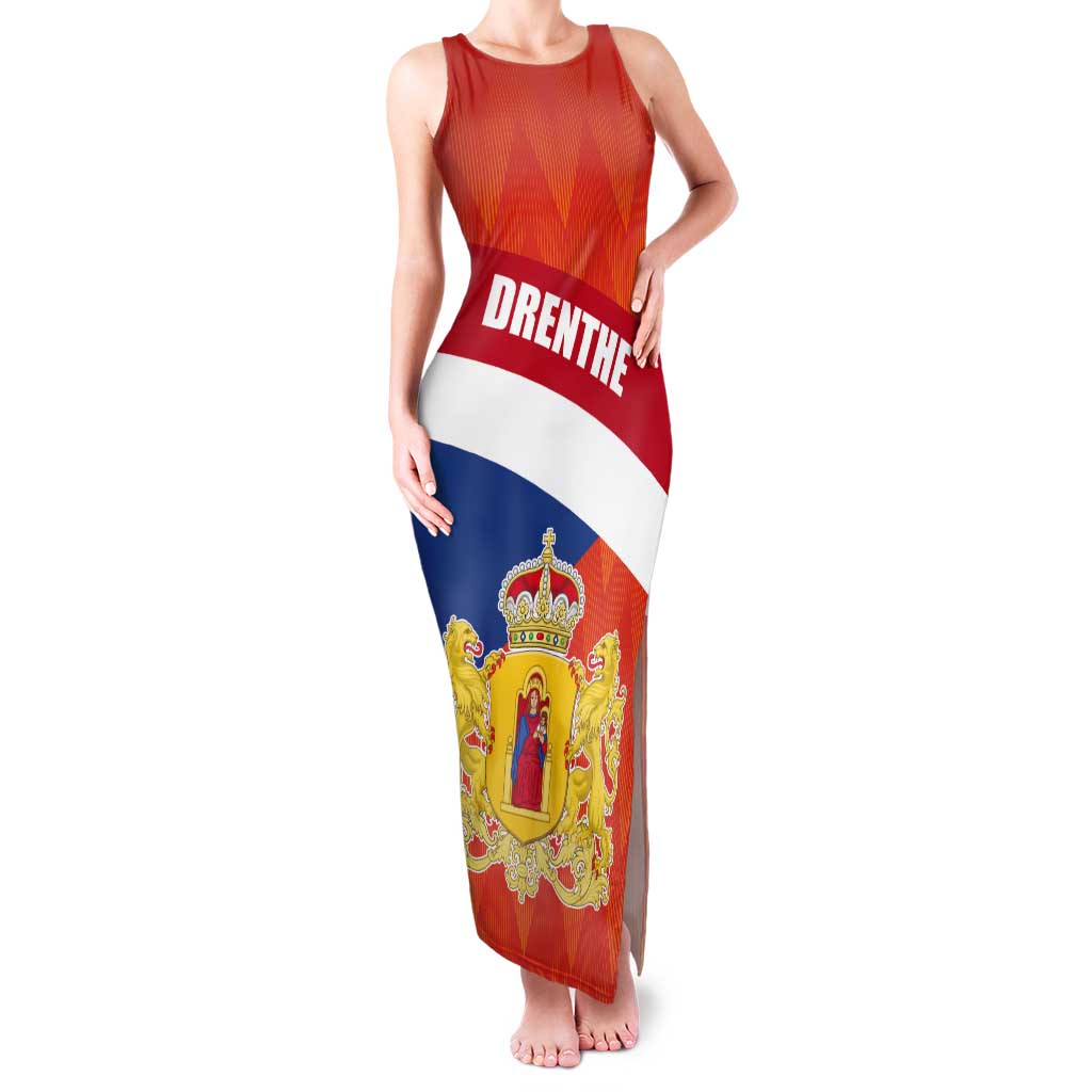 Netherlands Drenthe Province Personalized Tank Maxi Dress Flag of Drenthe