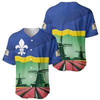 Netherlands Flevoland Province Baseball Jersey Flag Style