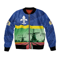 Netherlands Flevoland Province Bomber Jacket Flag Style