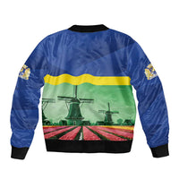 Netherlands Flevoland Province Bomber Jacket Flag Style