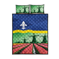 Netherlands Flevoland Province Quilt Bed Set Flag Style
