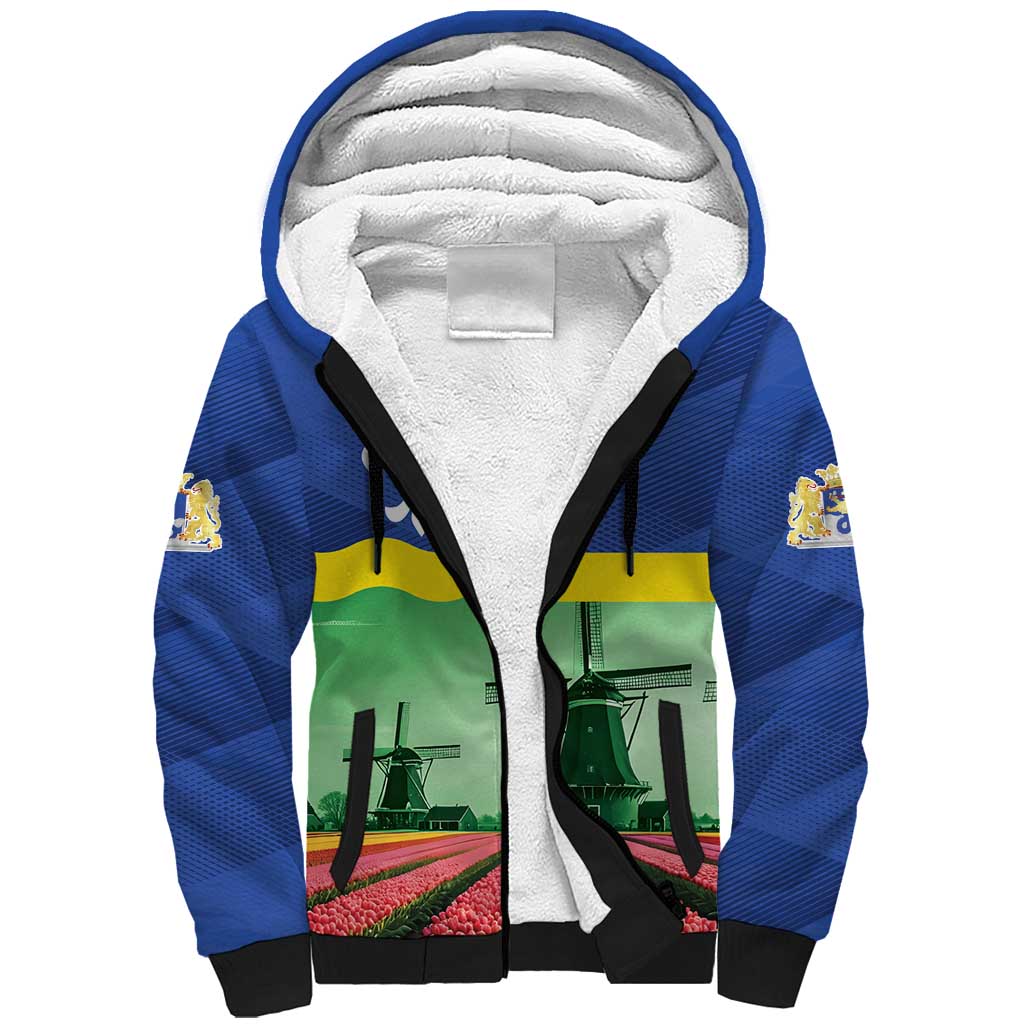 Netherlands Flevoland Province Sherpa Hoodie Flag Style