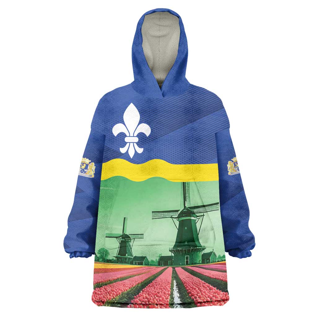 Netherlands Flevoland Province Wearable Blanket Hoodie Flag Style