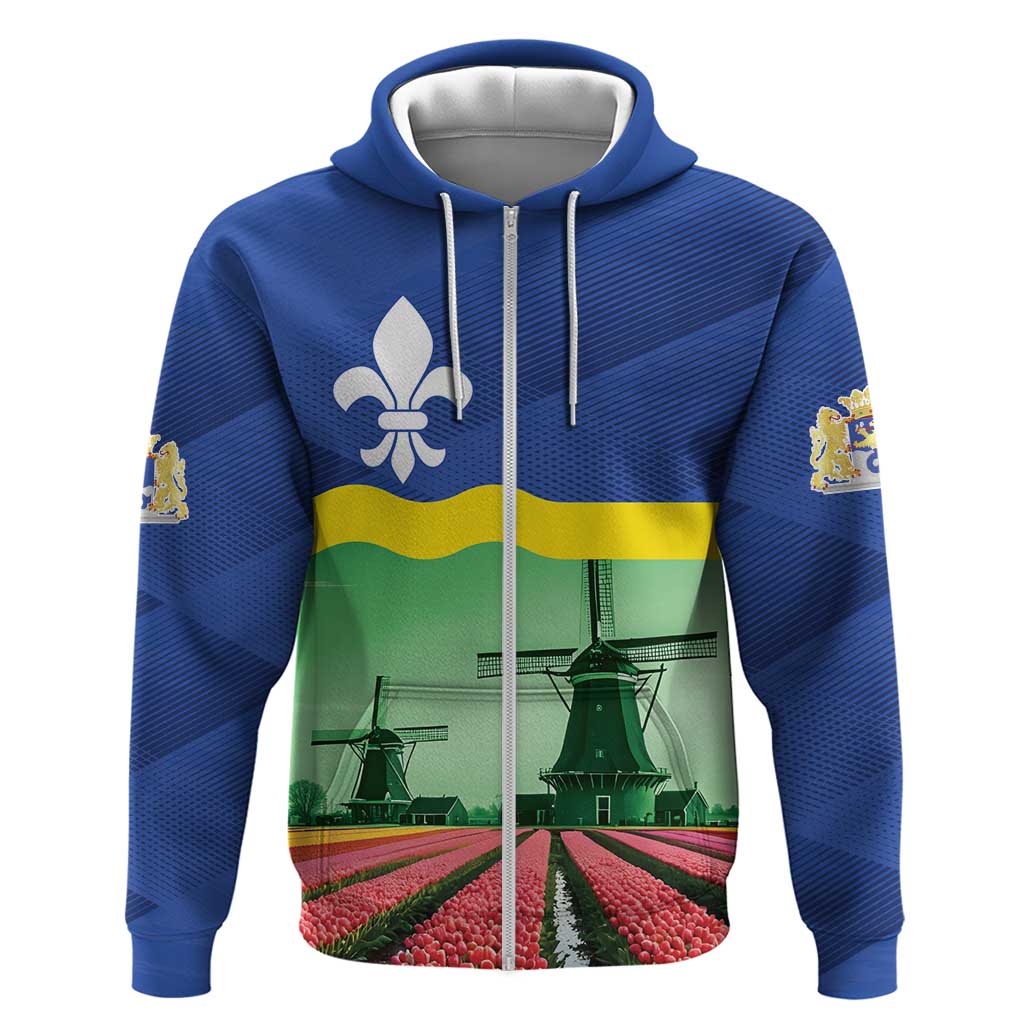 Netherlands Flevoland Province Zip Hoodie Flag Style