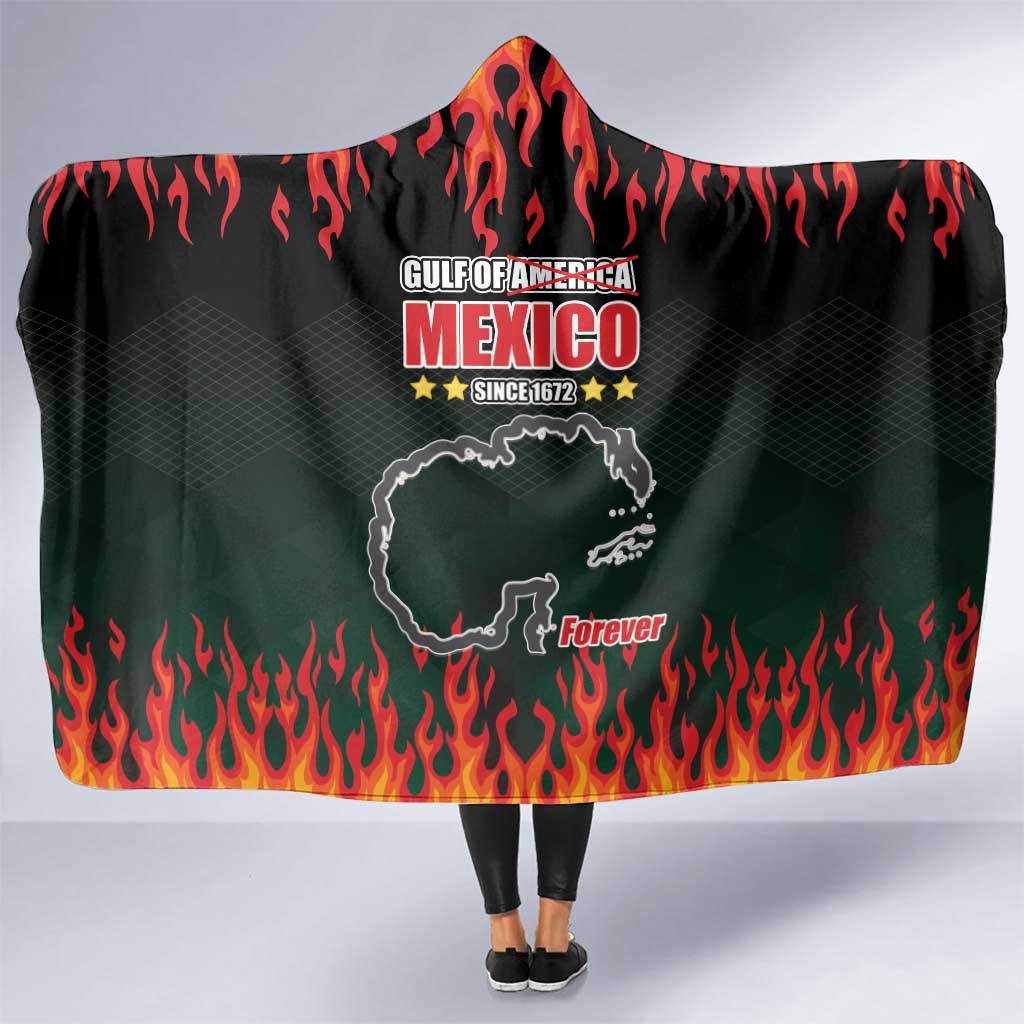 Gulf Of Mexico Since 1672 Hooded Blanket Golfo De Mexico and Forever