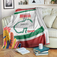 Mexico-themed throw blanket with red, green, and white stripes and “Forever” print